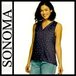 NWT Sonoma Split Neck Stars Tank